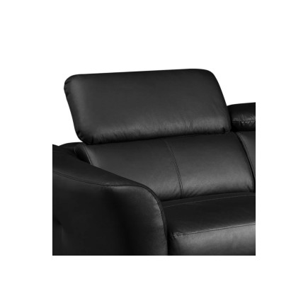 Canapé d'angle en cuir de luxe italien , 5 places BERTI, noir, angle droit