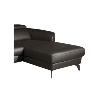 Canapé d'angle en cuir de luxe italien , 5 places BERTI, chocolat, angle droit