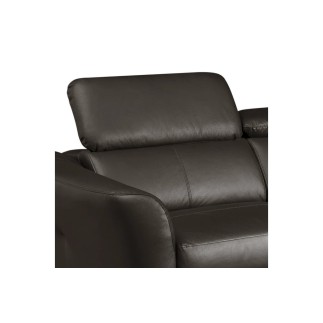 Canapé d'angle en cuir de luxe italien , 5 places BERTI, chocolat, angle droit
