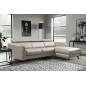 Canapé d'angle en cuir de luxe italien , 5 places BERTI, gris clair, angle droit