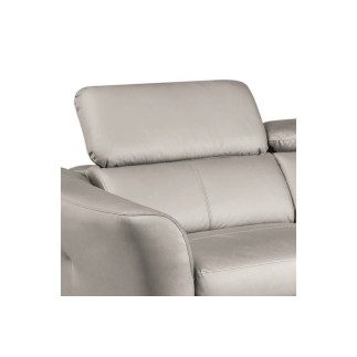 Canapé d'angle en cuir de luxe italien , 5 places BERTI, gris clair, angle droit