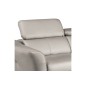 Canapé d'angle en cuir de luxe italien , 5 places BERTI, gris clair, angle droit