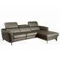 Canapé d'angle en cuir de luxe italien , 5 places BERTI, taupe, angle droit