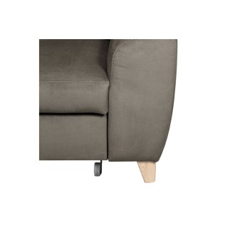 Canapé d'angle convertible en velours luxe 5 places, ASTERIA taupe, angle gauche