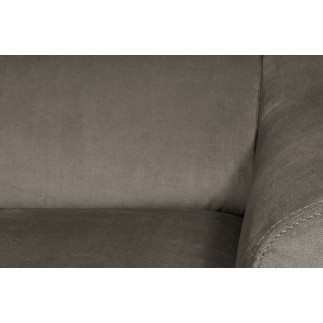 Canapé d'angle convertible en velours luxe 5 places, ASTERIA taupe, angle gauche