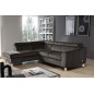 Canapé d'angle convertible en velours luxe 5 places, ASTERIA chocolat clair, angle gauche