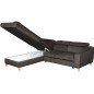 Canapé d'angle convertible en velours luxe 5 places, ASTERIA chocolat clair, angle gauche