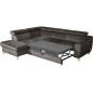 Canapé d'angle convertible en velours luxe 5 places, ASTERIA chocolat clair, angle gauche